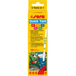 Sera Quick Test - Akváriumi gyorteszt (pH, KH, GH, NO3, NO2) 50db
