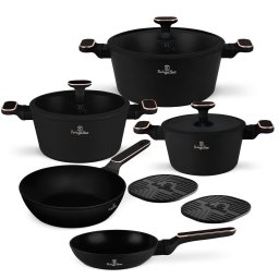 Berlinger Haus Edénykészlet 10 részes titánpro bevonattal matt Black Rose Collection BH/8362