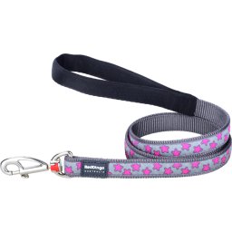 Red Dingo Stars Grey/Hot Pink kutya póráz 100-180 cm Medium