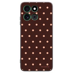 Fekete szilikon tok az alábbi mobiltelefonokra Motorola Moto G57 Power - Peach Dots & Chocolate