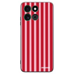 Fekete szilikon tok az alábbi mobiltelefonokra Motorola Moto G57 Power - Lines red