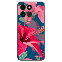Fekete szilikon tok az alábbi mobiltelefonokra Motorola Moto G57 Power - Hibiscus