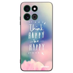 Fekete szilikon tok az alábbi mobiltelefonokra Motorola Moto G57 Power - Think happy be happy