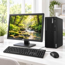 Kulcsrakész Lenovo ThinkCentre M70T TOWER Pentium Gold G6400/8/256 NVMe SSD/DVD RW + Dell E2213Hb 22" Monitor + Meetion billentyűzet+egér MT-C100 USB + Windows 11 Pro