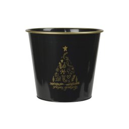 Karácsonyi virágcserép SEASONS GREETINGS 30 cm, fekete / arany