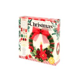 Kreatív készlet CHRISTMAS WREATH karácsonyi koszorú horgolásához