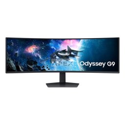 SAMSUNG Ívelt Gaming 240Hz VA monitor 49" G9 G95C, 5120x1440 DQHD 2K, 32:9, 450cd/m2, 1ms, HDMI,DP/USB