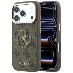 Case Guess 4G & Big Resin Logo for iPhone 18 Pro / iPhone 17 Pro brown
