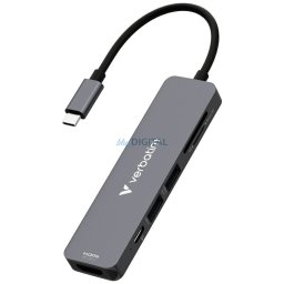 Adapter Hub Verbatim USB-C/HDMI/USB-A 3.2/USB-A 2.0/SD/microSD aluminum 32156