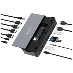 Adapter Verbatim docking station USB-C Pro 15in1 2xHDMI/1xRJ45/4xUSB-A/3xUSB-C/1xSD/1xmicroSD/1xAudi