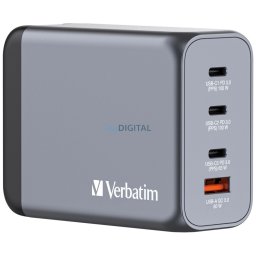 Verbatim GaN 200W Wall Charger 3xUSB-C/USB-A + EU/UK/US Adapter GNC-200 32204