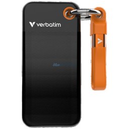 External Drive Verbatim Pocket SSD 512GB - keychain with USB-C cable 3.2 gen.2 black orange 32285