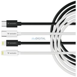 Verbatim Sync & Charge USB-C to Lightning essentials 27W Cable black / white 2 pcs. 32392