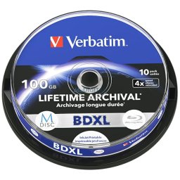 Disc BD-XL Verbatim M-Disc 100GB 4X Inkjet Printable 10pcs 43850