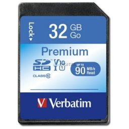 Verbatim Premium U1 Card SDHC 32GB V10 black 43963