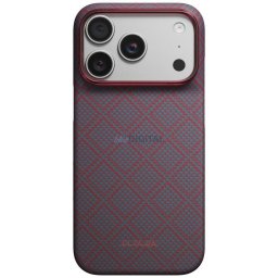 Case PITAKA Edge Argyle MagSafe for iPhone 18 Pro / 17 Pro blue-red