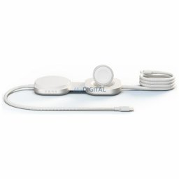 Zens Pro 3 2-in-1 Wireless Charger with Apple Watch Qi2 15W USB-C/USB-C Charging white