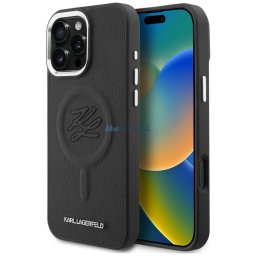 Case Karl Lagerfeld Initial & Metal Logo MagSafe for iPhone 16 Pro Max black