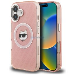 Case Karl Lagerfeld IML Choupette Head Logo MagSafe for iPhone 16 pink
