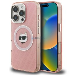 Case Karl Lagerfeld IML Choupette Head Logo MagSafe for iPhone 16 Pro pink