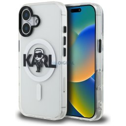 Karl Lagerfeld IML Karl Sketch Logo MagSafe Case for iPhone 16 Clear