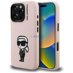 Case Karl Lagerfeld Silicone Karl Sketch MagSafe for iPhone 16 Pro Max pink
