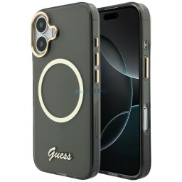 Case Guess IML Script Metal MagSafe for iPhone 17 black