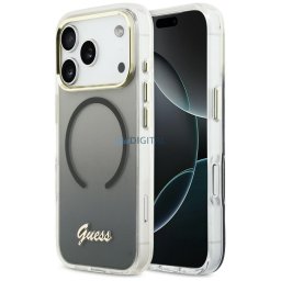Case Guess IML Gradient Script Metal MagSafe for iPhone 17 Pro Max black