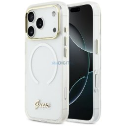 Case Guess IML Gradient Script Metal MagSafe for iPhone 17 Pro white