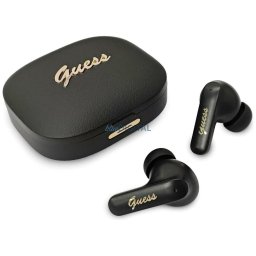 Earphones TWS Guess Script Metal Logo black