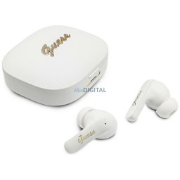 Earphone TWS Guess Script Metal Logo white