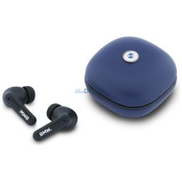 Headphones Bluetooth TWS BMW Leather Metal Logo ENC blue