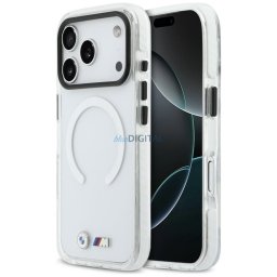Case BMW M IML Shockproof Metal Logos MagSafe for iPhone 17 Pro Max transparent