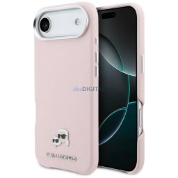 Case Karl Lagerfeld Karl & Choupette Head Pins Saffiano MagSafe for iPhone Air pink