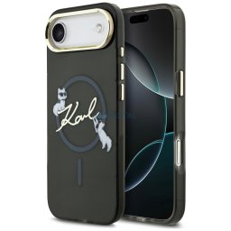 Case Karl Lagerfeld IML Choupettes Karl Script Logo MagSafe for iPhone Air black