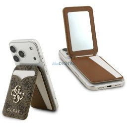 Wallet with mirror Guess 4G Stand & Mirror Magsafe brown