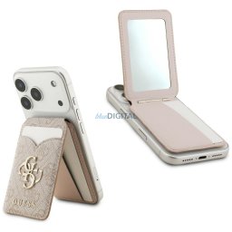 Wallet with mirror Guess 4G Stand & Mirror Magsafe pink