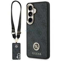 Case Guess 4G Big Rhinestone Triangle Strap MagSafe for Samsung Galaxy S26 black