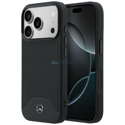Case Mercedes Leather Wood Effect and Curve MagSafe for iPhone 17 Pro black