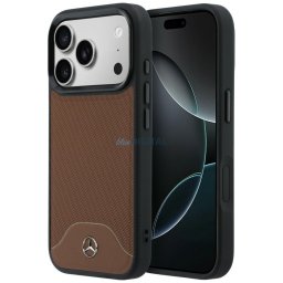 Case Mercedes Leather Wood Effect and Curve MagSafe for iPhone 17 Pro Max camel