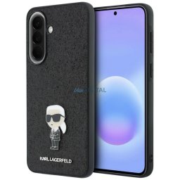 Case Karl Lagerfeld Fixed Glitter Ikonik Logo Metal Pin for Samsung Galaxy A37 5G black