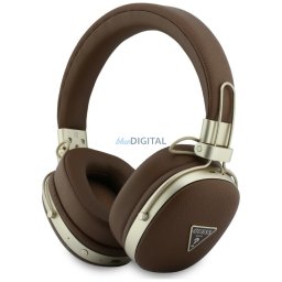 Headphones Guess Bluetooth ENC Metal Grained Triangle Logo brown