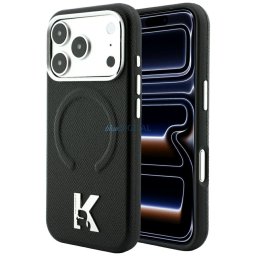 Case Karl Lagerfeld Grained Elongated Logo MagSafe for iPhone 18 Pro / iPhone 17 Pro black