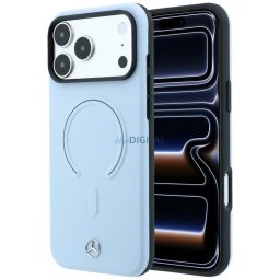Case Mercedes Leather 3D MagSafe for iPhone 18 Pro Max / 17 Pro Max blue