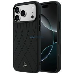 Case Mercedes Leather Crossed Lines MagSafe for iPhone 18 Pro Max/ 17 Pro Max black