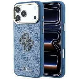 Guess 4G & Big Resin Logo Case for iPhone 18 Pro Max / iPhone 17 Pro Max light blue