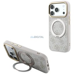 Case Guess Ring Stand 360 4G Classic Logo MagSafe for iPhone 18 Pro Max / 17 Pro Max pink
