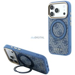 Guess Ring Stand 360 4G Classic Logo MagSafe Case for iPhone 18 Pro Max / 17 Pro Max Blue