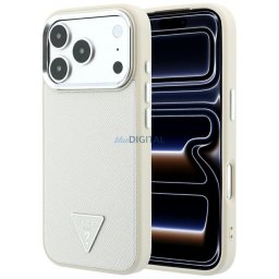 Case Guess Grained Triangle Logo MagSafe for iPhone 18 Pro / 17 Pro beige