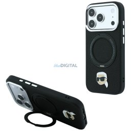Case Karl Lagerfeld with Ring Stand 360 Karl Head Pin MagSafe for iPhone 18 Pro / 17 Pro Black